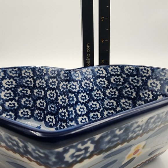 Tara Temptations Presentable Ovenware Old World Heart Shaped Bowl Blue 1 Quart - Picture 11 of 12